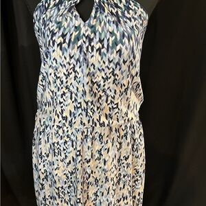 White House Black Market Blue and White Dress